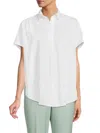 French Connection Cele Rhodes Oversized Cotton Blouse In Linen White