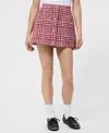 French Connection Brushed Houndstooth Mini Skirt In Red
