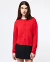 French Connection Crop Cardigan In Red