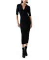 French Connection Cosysoft Polo Rib Midi Sweater Dress In Black