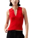 French Connection Cosysoft V-neck Sleeveless Jumper In Mars Red In Mars Red