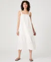 French Connection Cotton Square Neck Midi Dress In Summer White In White