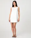 French Connection Sleeveless Shift Minidress In Porcelain Cream,amalfi Blue Stripe