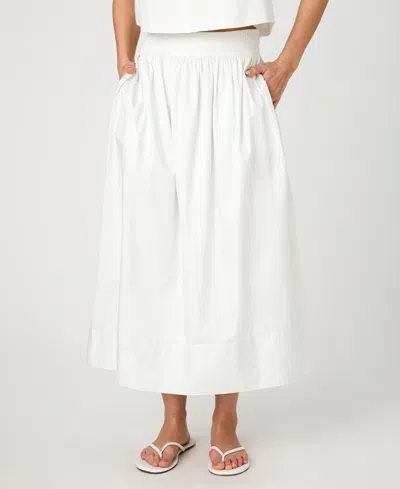 FRENCH CONNECTION WOMEN'S COTTON POPLIN PINSTRIPED MAXI SKIRT