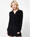 French Connection Cosysoft Knit Button Front Shirt In Black