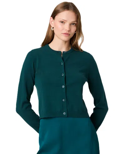 French Connection Crop Cardigan In Blue