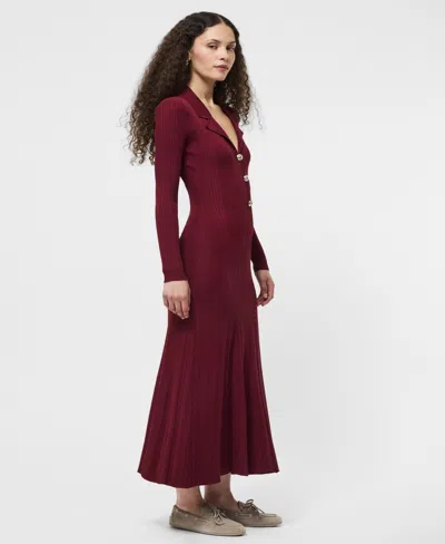 French Connection Knit Maxi Dress In Burgundy