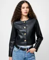 French Connection Dessa Crop Faux Leather Jacket In Black