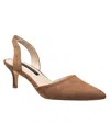 French Connection Womens Solid Vegan Suede Slingback Heels In Brown