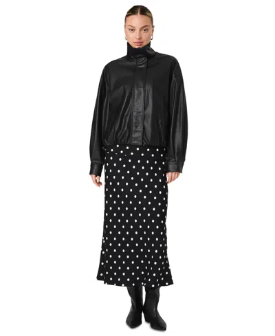 French Connection Women's Dessa Oversized Funnel Neck Bomber Jacket In Black