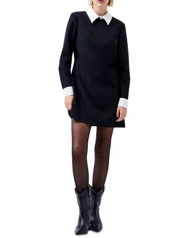 French Connection Women's Echo Collared-neck Long-sleeve Dress In Black