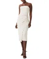French Connection Echo Crepe Midi Halter Dress In Silver Lining