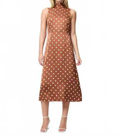 French Connection Women's Ennis Polka Dot Midi Dress In Brown