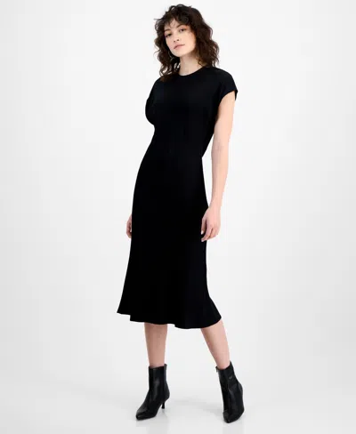 French Connection Women's Ennis Satin Column Midi Dress In Black