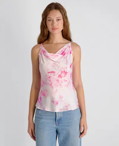 French Connection Women's Ennis Satin Cowl Neck Top In Pink