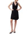 French Connection Ennis Satin Halter Minidress In Black