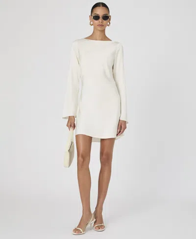 French Connection Women's Ennis Satin Long Sleeve Mini Dress In Cream