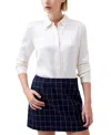 French Connection Ennis Satin Button-up Shirt In Classic Cream