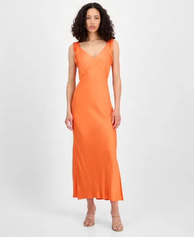 French Connection Women's Ennis Satin Maxi Dress In Orange