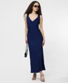 French Connection Ennis Satin Slipdress In Blue