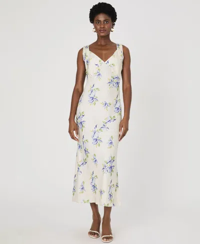 French Connection Women's Ennis Satin Sheath Dress In Pale Iris Multi