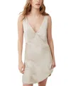 French Connection Ennis Eco Satin Slip Mini Dress Silver Lining In Silver Lining