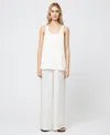 French Connection Ennis Satin Racerback Tank In White