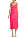 French Connection Ennis Satin Slip Midi Dress In Pink