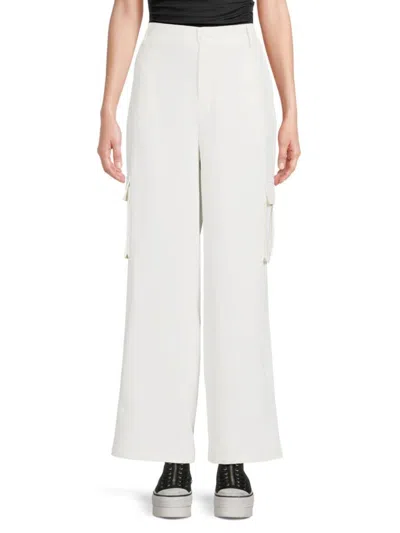 French Connection Women's Flat Front Combat Trousers In Summer White