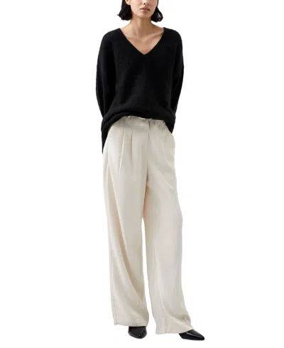 French Connection Women's Fluffy-knit V-neck Sweater In Black