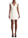 French Connection Whisper Ruffle V-neck Minidress In White