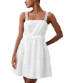 French Connection Freya Burnout Organza Mini Sundress In Summer White