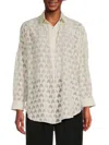 FRENCH CONNECTION WOMEN'S GEOMETRIC BURNOUT POPOVER SHIRT