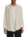 French Connection Geo Burnout Popover Shirt In Cream In Classic Cream