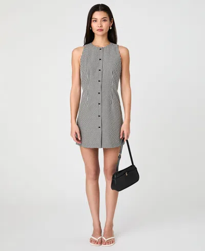 FRENCH CONNECTION WOMEN'S GINGHAM BUTTON-FRONT MINI DRESS