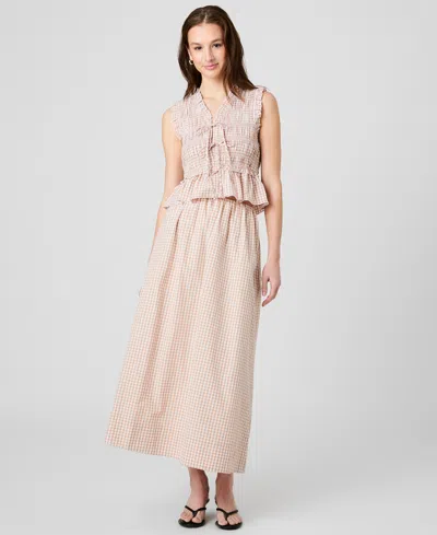 French Connection Rhodes Ruched Waist Midi Skirt In Multi