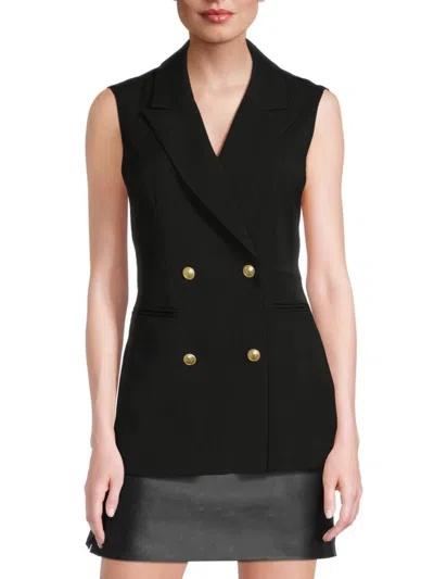 French Connection Women's Harrie Double Breasted Vest In Blackout