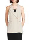 French Connection Harrie Suiting Halterneck Waistcoat In Classic Cream In Classic Cream