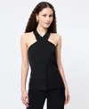 French Connection Harry Suiting Crisscross Halter Top In Black