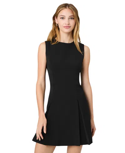 French Connection Women's Harry Sleeveless Inverted Pleat Mini Dress In Black