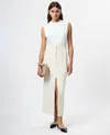 French Connection Harry Suiting Slit Maxi Skirt In White