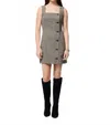 French Connection Houndstooth Sleeveless Button Front Minidress In Multi