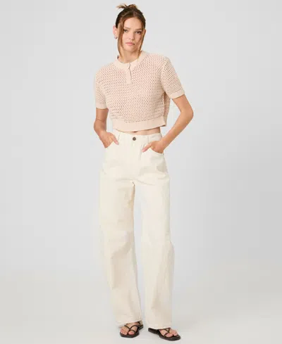 French Connection Women's Knit Short-sleeve Top In Neutral