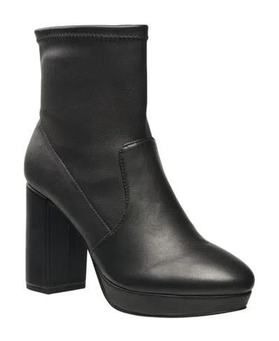 French Connection Women's Lane Platform Leather Booties In Black