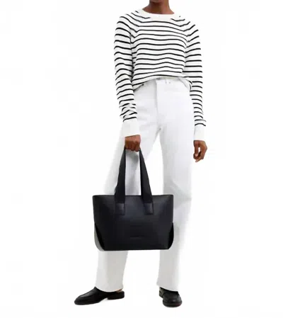 French Connection Women's Lillie Mozart Stripe Crew Sweater In Ecru/blue In White