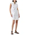 FRENCH CONNECTION WOMEN'S LINEN-BLEND SLEEVELESS TWIST-FRONT SHIRTDRESS