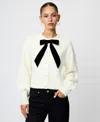 French Connection Women's Long-sleeve Bow Detail Sweater In Blue