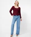 French Connection Women's Long Sleeves Poplin Top In Brown