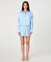 French Connection Womens Lorenzo Striped Cropped Shirt Lorenzo Striped Shorts In Blue