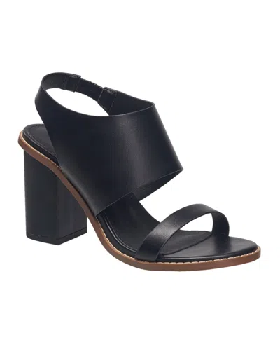 French Connection Lori Womens Vegan Leather Padded Insole Block Heel In Black